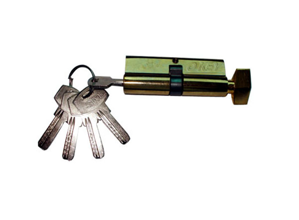 Gold plated single computer key cylinder-040