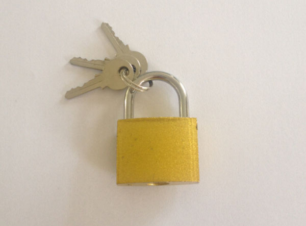 Gold iron padlock