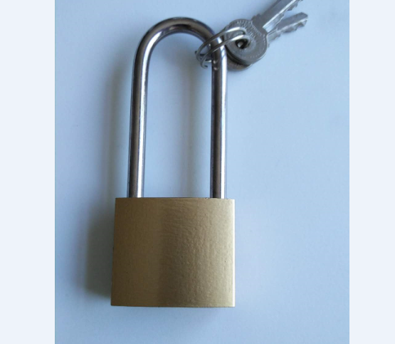 Long-shackle brass coated lock